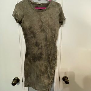 Olive ruffle mini dress